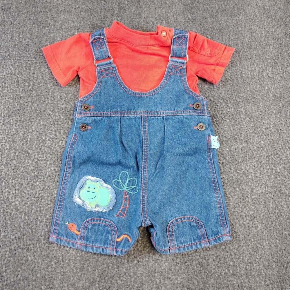 Sesame Street Y2K denim overall set 0/3 month